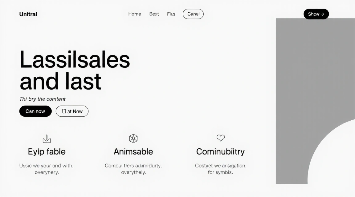A modern, minimalist web design showing clean typography, subtle animations, and a user-friendly interface. Focus on aesthetic appeal and intuitive navigation.