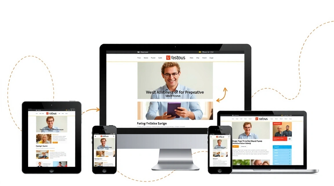A conceptual image showing various devices (desktop, tablet, smartphone) seamlessly displaying a responsive website, highlighting adaptability across different screen sizes.
