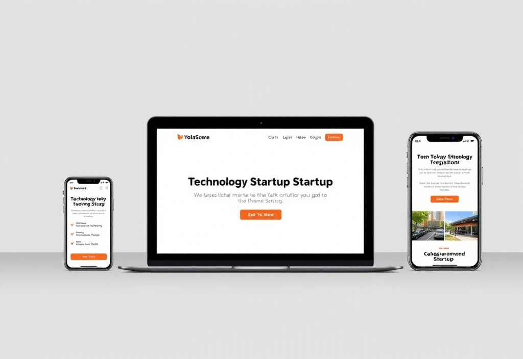 Screenshot of a responsive business website for a tech startup.